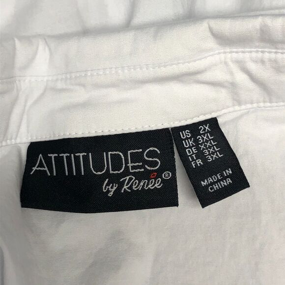 Attitudes by Renee Women Blouse Top Button Shirt Size 2X Cotton Blend B313 -8 - Picture 6 of 14